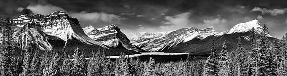 Above Hector Lake {Blanck and White}