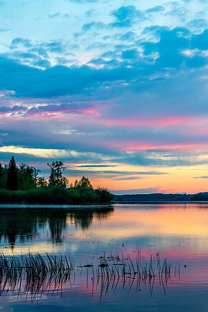 Alberta lake and Sunset