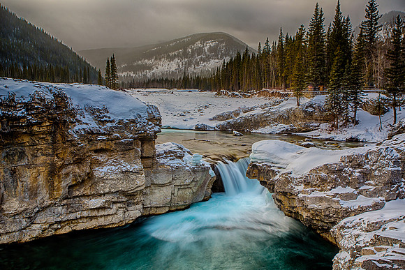 Elbow Falls in Snow