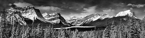 Above Hector Lake {Blanck and White}